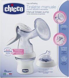 Chicco акционный набор: Молокоотсос ручной с бутылочкой Natural Feeling 00005740000180 + Прокладки для груди антибактериальные 30шт. в упаковке