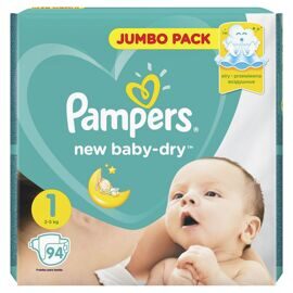 Подгузники Pampers New Baby-Dry 1 (Newborn) 2-5кг 94шт