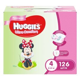 Подгузники Huggies Ultra Comfort Disney 4 для девочек (8-14кг) 126шт